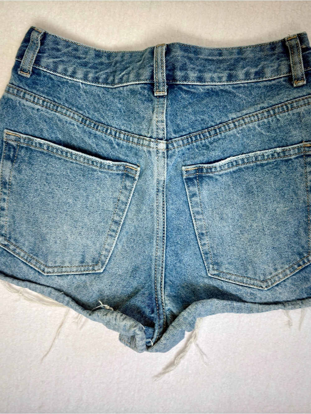 NET High Rise Distressed Denim Cutoff Shorts - Picture 4 of 8
